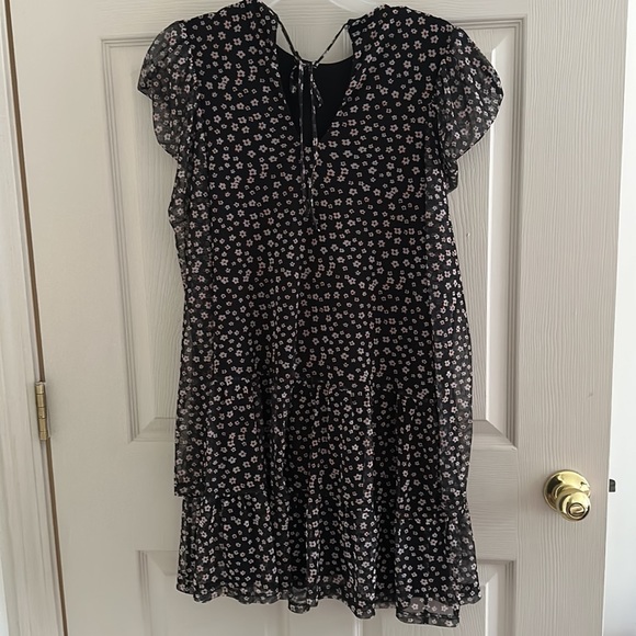 TOPSHOP ruffle shoulder mesh mini dress in daisy print - US 8 - Picture 5 of 7